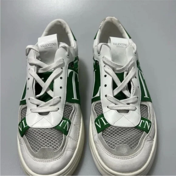 Valentino VL7N Leather Logo SneakersWhite Green Mens EU 41/US 8